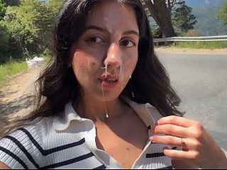 Public Cumwalk next to the Beach and Risky Sex in the Bushes